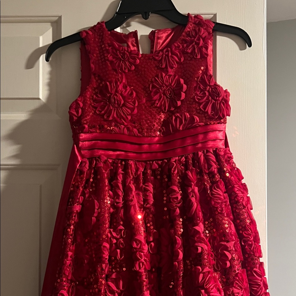 American Princess Red Floral Kids Dress